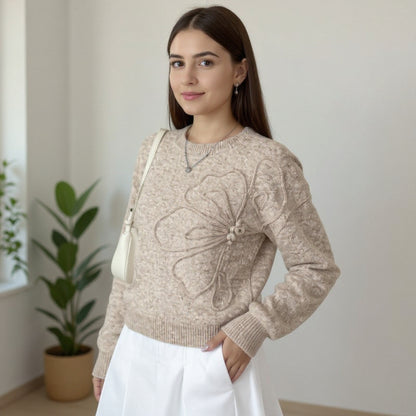 Viltė™ | gėlių megztinis